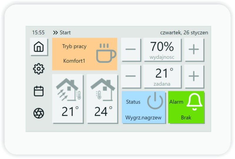 Panel do sterownika STW, automatyka rekuperatora VENA