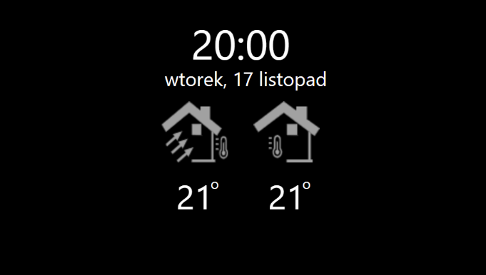 Panel do sterownika STW, automatyka rekuperatora VENA, wygaszacz
